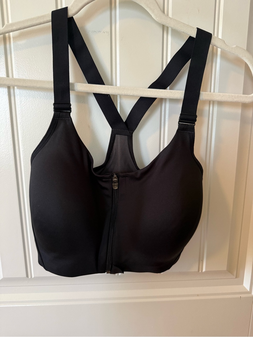 all in motion Black Front-Zip High-Impact Sports Bra